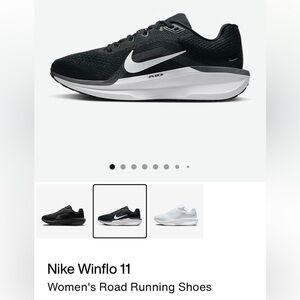 Nike Winflo 11 Women's Road Running Shoes sz8.5 Black/Anthracite/Cool Grey/White